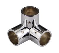 Milageto Conector de tubo redondo de metal, fácil de montar, práctico para usar con tubos de 1 pulgada y 25 mm para tendedero doméstico, 3 Vías