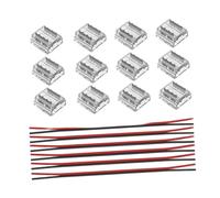 Milageto Conectores de 12 piezas con 6 cables de extensión accesorio de accesorios de 15 cm para 2 pines tiras LED de 10 mm Asamblea simple