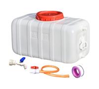 Milageto Contenedor de Almacenamiento de Agua Potable, Cubo de Almacenamiento Horizontal, Jarra de Agua y versátil para Acampar, emergencias, Blanco 47.5 Kg