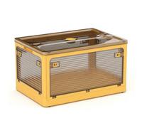 Milageto Contenedor de Almacenamiento Plegable con Tapa Caja Organizador Bote con Puertas Laterales con Pestillo y Apertura Visión Rápida del, color to 8, Jumbo 67x47x37cm