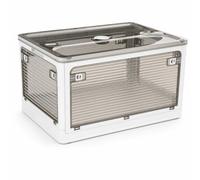 Milageto Contenedor de Almacenamiento Plegable con Tapa Caja Organizador Bote con Puertas Laterales con Pestillo y Apertura Visión Rápida del, color to 2, size to 2