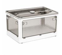 Milageto Contenedor de Almacenamiento Plegable con Tapa Caja Organizador Bote con Puertas Laterales con Pestillo y Apertura Visión Rápida del, color to 5, Jumbo 67x47x37cm
