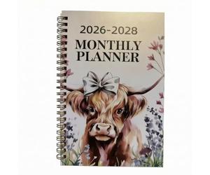 Milageto Cuaderno de Espiral Mensual Agenda Calendario Diario Libreta Organizador con Portada y Enlazado Metálico Papel Resistente y Páginas Fechadas Adecuado para Oficina Estudio Hogar