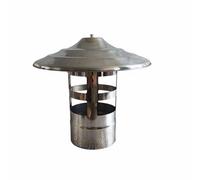Milageto Cubierta para Chimenea con Tapa de Acero Inoxidable Accesorio para Salida de Humos Diseño Resistente Ventilación Mejorada Adecuada para Chimeneas Estufas de Leña Calefactores Exterior, 6cm