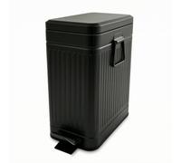 Milageto Cubo de Basura con Pedal Doméstico Rectangular Contenedor Papelera Bidón con Cubeta Interior Removible y Asa Pedal para Manos Libres Mango Lateral de, Negro, 10L Rectangular
