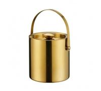 Milageto Cubo para Bebidas Aislado Cubo de Hielo Contenedor Termo con Tapa Doble Pared de Acero Inoxidable y Asa Arqueada Apto para Servir en Barra Fiestas en, 2L, Gold