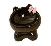 Milageto Cuenco Elevado para Gatos, comedero para Mascotas, Recipiente para Comida, comedero para Mascotas, Cuenco Inclinado para Gatos, Cuenco Inclinado para, Negro