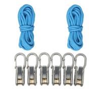 Milageto Cuerda con Tensor de Rodillo, Ligera, de Calidad, Fácil de Instalar, Herramienta para Tensar Cuerdas de para Exteriores, 2 Cuerdas 6 Ganchos