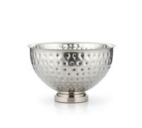 Milageto de Champán Cubitera Bol Ensaladera Centro de Mesa Acero Inoxidable Martillado con Base Baja y Acabado Brillante Adecuado para Bodas Restaurantes Fiestas, Plateado, Nórdico, Martillado