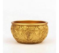 Milageto de Latón Braserillo Decorativo Incensario Cuenco Ornamental con Relieve Intrincado y Tapa Abovedada Adecuado para Salón, 5 Pulgadas, Jarrón del Tesoro De Sapo Dorado De 5 Pulgadas Sin Tapa