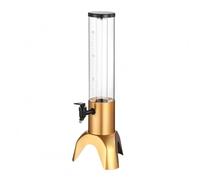Milageto Dispensador de Cerveza Comercial Dispensador Torre Grifo Contenedor Material PC Transparente con Base de Vertido Controlado sin Derrames Adecuado para, Dorado, Dorado, style to 6