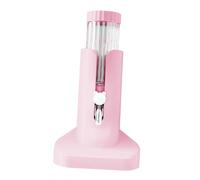 Milageto Dispositivo de Bebida de Agua de Hámster Botella para Beber Enano de Servicio Pesado Botella de Agua para Beber para Pájaros Medianos Cockatiel, con Rosa Base