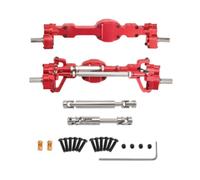 Milageto Eje Delantero Trasero Modelo Coche RC Ensamblaje Metal Set Repuesto Piezas RC Crawler Carro Repuesto Recambio Funcional Adecuado para Talleres Colecc, Rojo