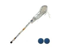 Milageto Equipo de Juvenil Crosse Stick Pala Red Mango de Metal Cabeza con Malla Apertura y Porteo de Pelota Diseño Suave Adecuado para Práctica en Campo, Multicolor, 24 Pulgadas Juvenil