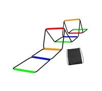 Milageto Escalera de Especializada en Ejercicios Deportivos para Potenciar Velocidad Equilibrio Coordinación Y Fuerza Muscular Elaborada con Acero Al, 8 Rejillas con Bolsa