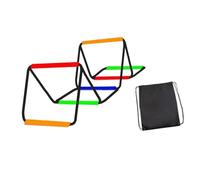 Milageto Escalera de Especializada en Ejercicios Deportivos para Potenciar Velocidad Equilibrio Coordinación Y Fuerza Muscular Elaborada con Acero Al, 6 Rejillas con Bolsa