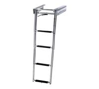 Milageto Escalera telescópica para Marino de Acero Inoxidable, portátil, Resistente, de Calidad, fácil de Instalar, Antideslizante, Plegable, de