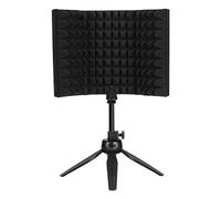 Milageto Escudo de Aislamiento de Micrófono, Grabación de Espuma Absorbente de Sonido de Micrófono de 3 Paneles, con soporte
