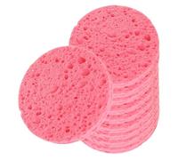 Milageto Esponjas faciales: desmaquillan suavemente, limpian y purifican. Prácticos artículos esenciales para el cuidado de piel en viajes. Discos, Rosa 10 Piezas