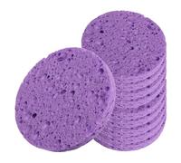 Milageto Esponjas faciales: desmaquillan suavemente, limpian y purifican. Prácticos artículos esenciales para el cuidado de piel en viajes. Discos, Morado, 10 Piezas