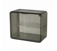 Milageto Estante Acrílico para Drenaje de Vasos con Paneles Laterales Acanalados Soporte de Drenaje Organizador de Tazas y Estantería de Doble Nivel Adecuado, Grande, Marrón Té