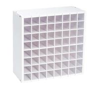 Milageto Estante Organizador para Pinturas de Diseño Sencillo Y Apilable para Almacenar Pinturas Acrílicas Óleos Pinceles Y Accesorios DIY en PVC Res, 64 Ranuras