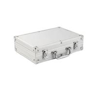 Milageto Estuche de Fichas de Juego de Aluminio Maletín Caja Organizador Portátil con Pestillos Fiables y Interior Protegido Adecuado para Transporte, Maleta de Mano Plateada de 300 fichas