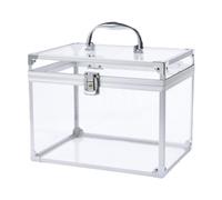 Milageto Estuche de maquillaje acrílico, organizador de cosméticos, caja de corona, transparente, para guardar herramientas de maquillaje, vitrina para, Claro
