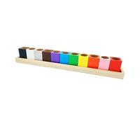 Milageto Estuche organizador de crayones de colores, papelería, madera, marcadores, lápices, para niños, clasificación