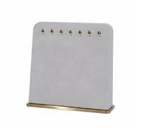 Milageto Expositor de Collares Soporte Exhibidor Joyas Colgador Organizador con Siete Ganchos Resistentes Peso Mantiene en Pie Superficie PU, Gris, S
