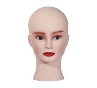 Milageto Expositor de pelucas con cabeza de maniquí, ligero y resistente, para auriculares, maquillaje, joyería y peinado.