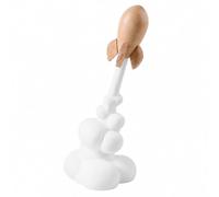 Milageto Figura Cohete con Esponjosa Minimalista Figura Lanzamiento Cohete Moderno Estatuillas Resina Orbitante para Estantería, Escritorio, Estilo B