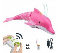 Milageto Figura de Eléctrico Juguete de Agua Teledirigido Embarcación Animal RC con Función de Rociado Control Manual Fácil Plástico Recargable Adecuado para Piscina Bañera Parques Acuáticos