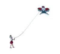Milageto Figura Miniatura Figura Artesanal de Personaje con Cometa Modelo de Resina Pintada Figura de Escena Dinámica Adecuada para Dioramas Trenes PAI, Chica del Vestido Rojo