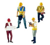 Milageto Figuras de Trabajador de construcción a Escala 1/64, Manualidades DIY, decoración de Escritorio, miniaturas de Resina para Diorama, diseño de