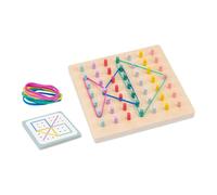 Milageto Geoboard Educativo de Madera con Bandas para Niños Juego de Tablero Infantil Creativo Desarrollo de Habilidades Motrices Adecuado para Aprendizaje en