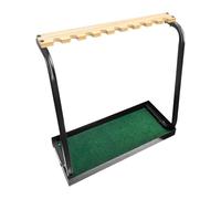 Milageto Golf Club Rack Soporte para Palos de Golf Organizador Estante para Exhibición Base de Metal y Madera Ranuras Individuales Adecuado para Hogar Oficina
