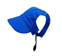 Milageto Gorra de béisbol para Perros con Orificios para Las Orejas, Sombrero de protección Solar para Exteriores, Lona, Gorra de Sol Ajustable y, Azul, S
