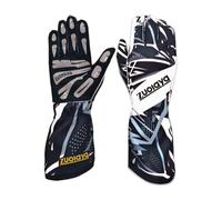 Milageto Guantes de karting largos para adultos, de alta elasticidad, profesionales, antideslizantes, para juegos, simuladores de conducción, Blanco