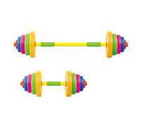 Milageto Juego de 2 Mancuernas para niños, Juguete de Ejercicio, Entrenamiento de Fuerza, Juego de Levantamiento de Pesas para niños de 4 a 7 años, de, 1 Largo 1 Corto