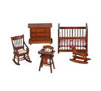 Milageto Juego de 5 muebles para casa de muñecas, escala 1:12, para manualidades, juegos de rol de madera, juguetes de simulación para niños y niñas, regalos