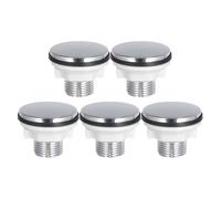 Milageto Juego de 5 Tapones para Orificios de Fregadero, Grifo Y Entrada de Agua Lateral Del Tanque Del Inodoro (resistente a La Corrosión), Rosca de 15 mm