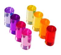 Milageto Juego de 8 Bloques de construcción apilables, Juguete de Aprendizaje de Colores con percepción Suave, Cilindros acrílicos de construcción, 5cm