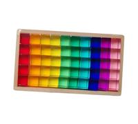 Milageto Juego de Bloques apilables de Cubos, Transparente, Educativo, con percepción de Color, Suave, Bloques apilables GEM para niñas y niños, 50 Piezas