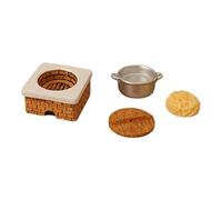 Milageto Juego de Cocina a Escala 1/12, Mini Olla y Tapa, Modelo de decoración, Utensilios de Cocina en Miniatura para maquetación arquitectónica de estación, Juego de Fideos