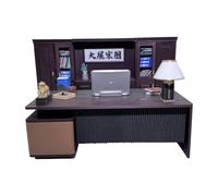 Milageto Juego de Muebles de Oficina en Miniatura a Escala 1/12, Accesorios para casa de muñecas, decoración de Paisaje en Miniatura, Adorno Resistente, Mesa