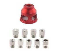 Milageto Juego de plantillas de espiga autocentrantes con bujes de perforación, herramienta de punzonado, buscador de centro, plantilla de espiga, Rojo