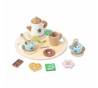 Milageto Juego Té Creatividad E Imaginación Juego Té Imitación Pintura No Segura para Niños , Juego De Té De Madera con Diseño De Estrellas