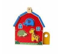 Milageto Juguete de Clasificación Infantil Casa de Animales de Madera Bloques Figuras Encajables Juego Educativo Temprano Desarrollo de Habilidad Manual