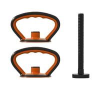 Milageto Kettlebell Handle Adaptador Universal de Mancuernas para Entrenamiento Portátil Accesorio Ligero y Fácil de Instalar Material de PP Resistente, Negro, 2 Asas, 1 Varilla